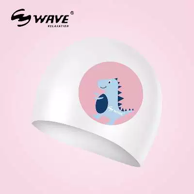 Mũ bơi cô gái khủng long nhỏ kích thước nhỏ silicone nắp cô gái áo tắm mũ bơi tươi mũ chống nắng tai - Mũ bơi