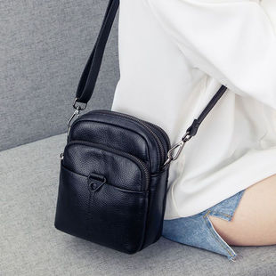 广州三元里真皮女包女皮包2023新款时尚百搭软皮竖款三层潮