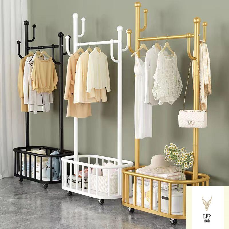 清仓衣架落地立式挂衣架移动带轮家用收纳晾衣架客厅仙人掌简易衣