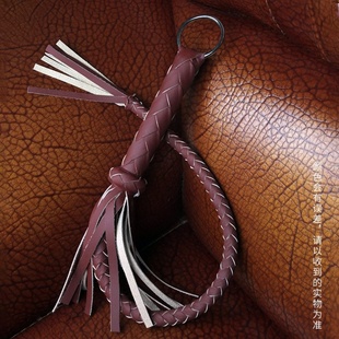 鞭绳牛皮马具牧羊鞭训犬游戏打骑士短鞭驯马用的道具流苏皮鞭子小