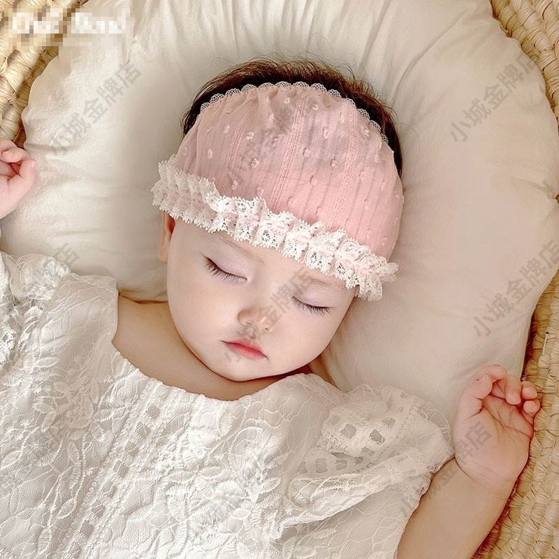 婴儿发带护囟门帽满月新生儿遮头围夏季男孩头饰0一3月女宝宝发带