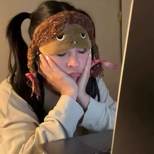 甜妹日系可爱卡通假发眼罩甜美少女心百搭新款睡眠午休甜美可爱
