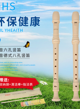 奇美DHS竖笛6孔8孔高音德式G八孔竖笛C调儿童初学生成人六孔笛子