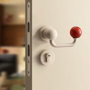 嘉森堡卧室门锁包豪斯奶油风室内房间门把手彩色多巴胺房门木门锁
