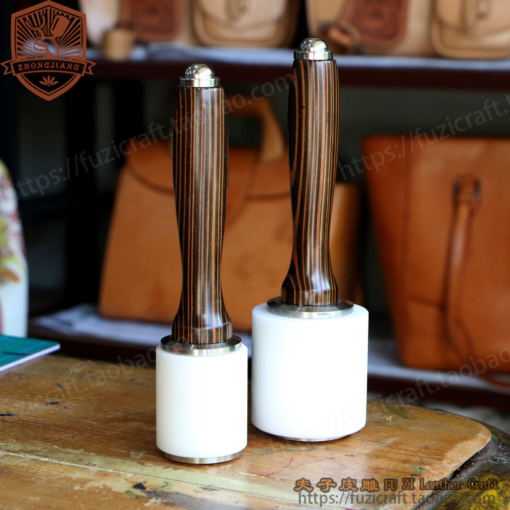 皮雕牛皮锤 尼龙锤 科技木手柄 皮雕锤 雕刻 w2010  夫子皮雕