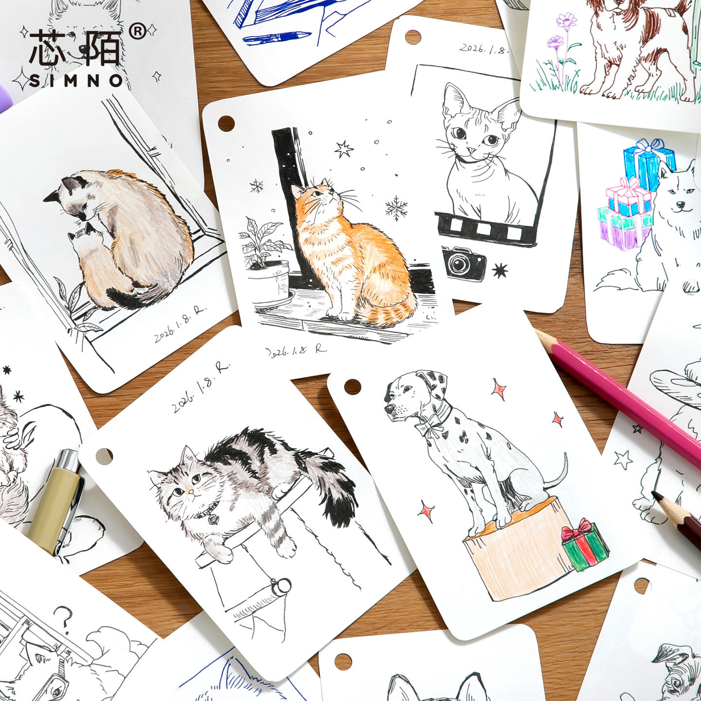 芯陌环扣速写涂色本3.0趣味临摹小画线条画新款小红书同款儿童益智