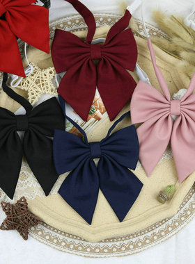 jk制服领结女羽根绀色纯色日系斜角平角学生领花蝴蝶结水手服小物