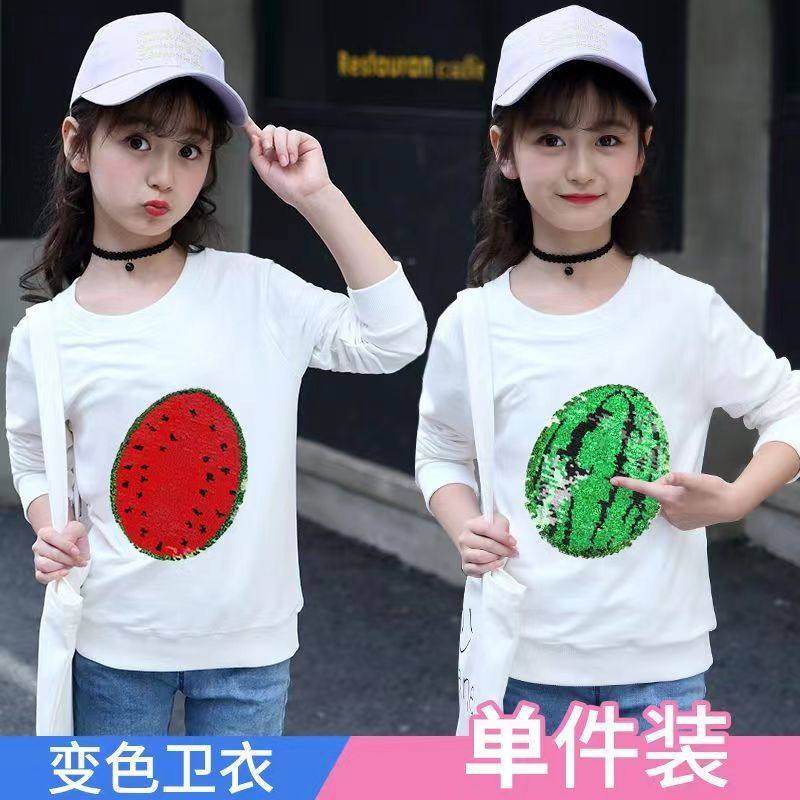 长袖亲子装炸街圆领变色打底衫潮