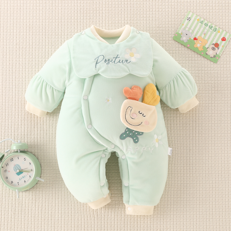 努米熊斜襟单排扣连体衣冬季