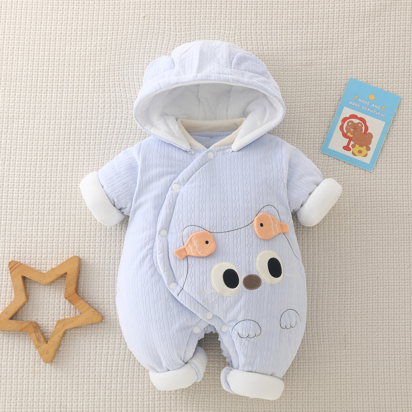 新生婴儿连体衣秋冬季加厚保暖