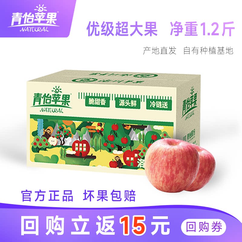 洛川苹果时令新鲜水果陕西红富士2枚超大果试吃装