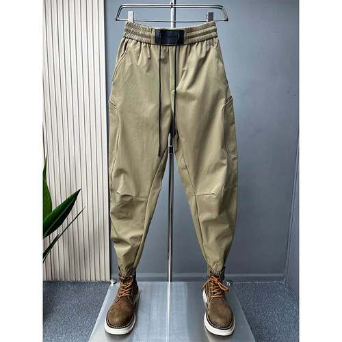 MAROLIO~美式休闲！潮流痞帅束脚工装裤男秋季时尚百搭纯色哈伦裤