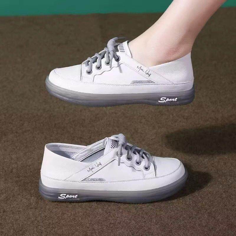 香港真皮软底小白鞋女2025春秋新款百搭透气牛筋底妈妈鞋平底单鞋,女鞋,深口单鞋,淘宝优惠券,粉丝福利购,淘宝优惠卷