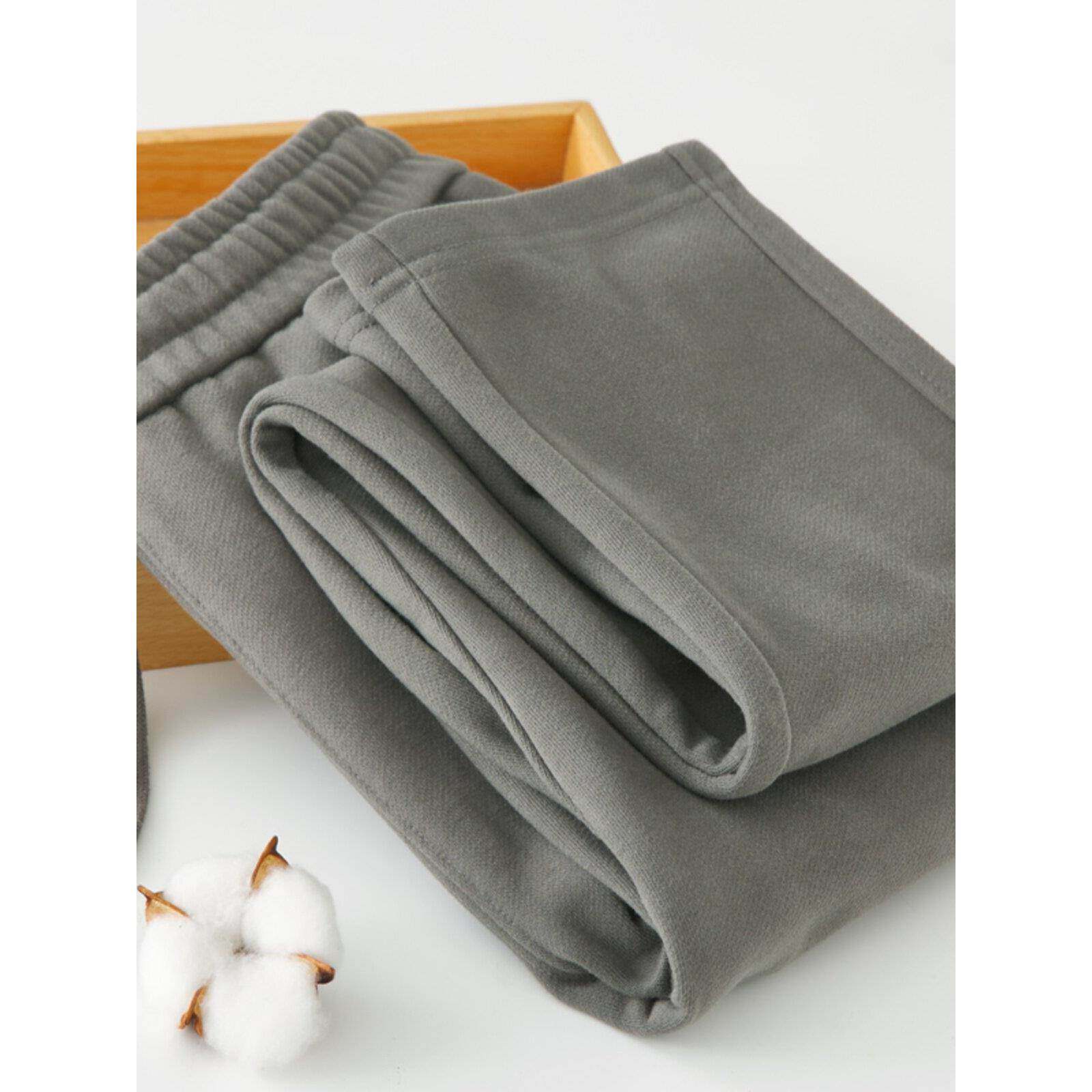 MAROLIO~极力推荐！秋冬重磅纯棉直筒卫裤男宽松美式休闲运动长裤