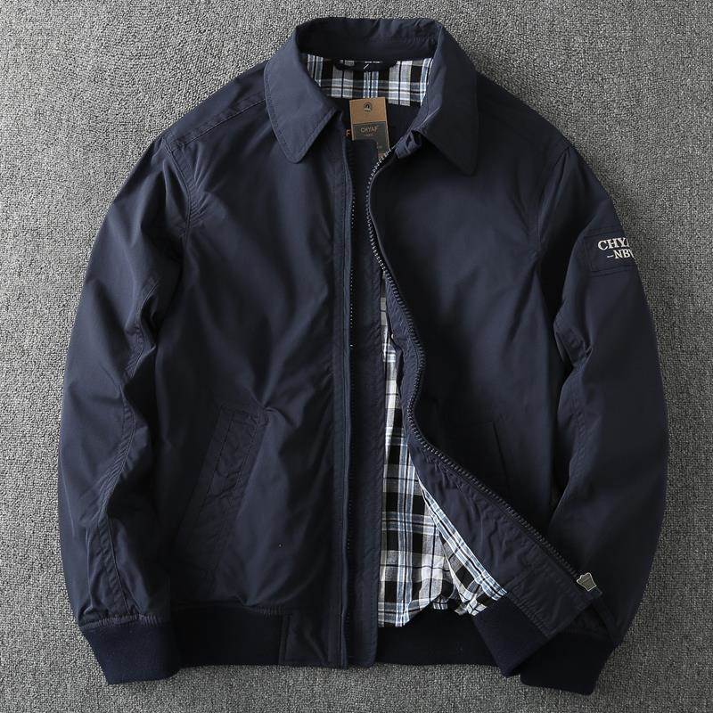 MAROLIO~美式工装！秋冬男士防风衣商务休闲百搭翻领双层外套夹克