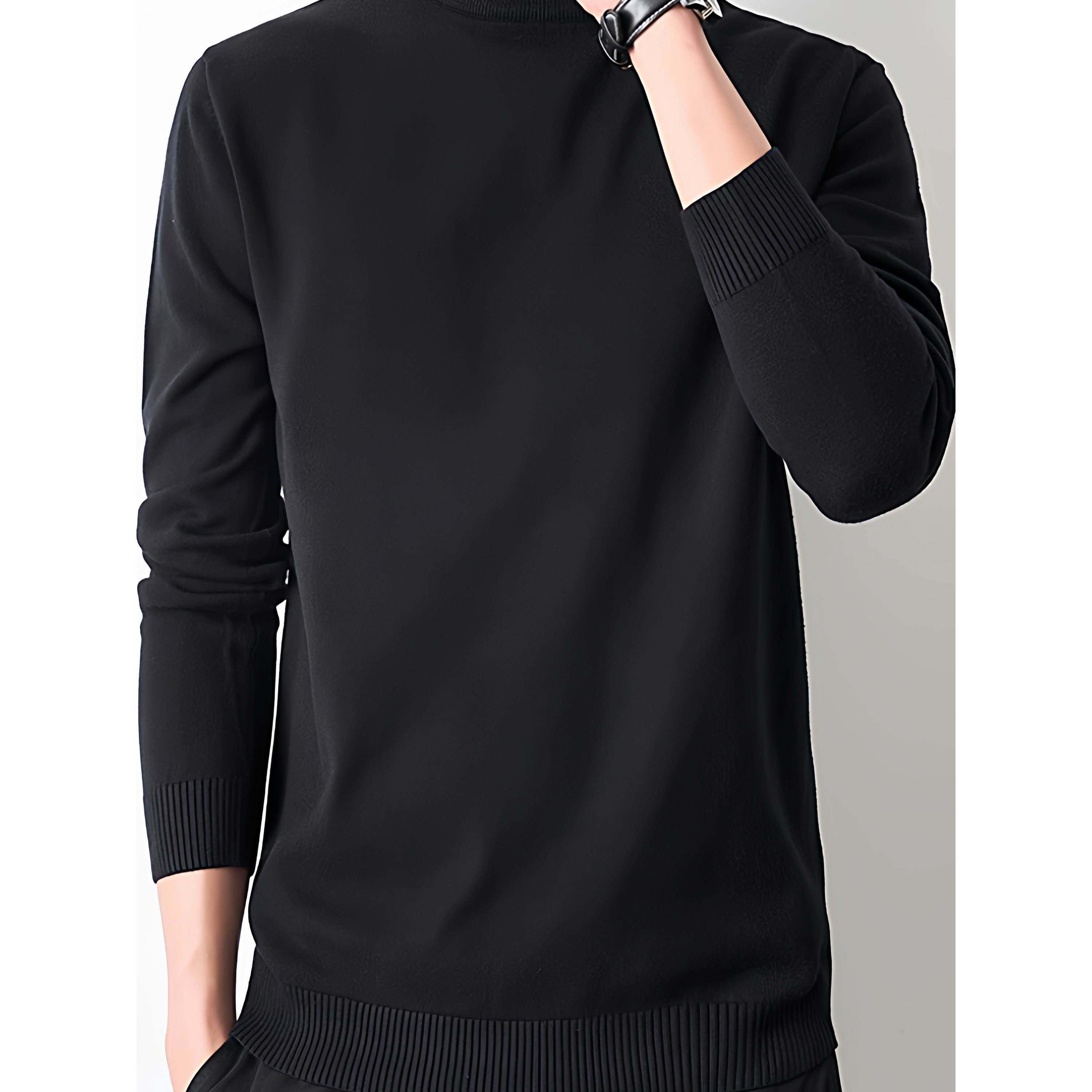 潮牌莫代尔半高领毛衣男春秋新款黑色内搭中领针织保暖打底衫上衣