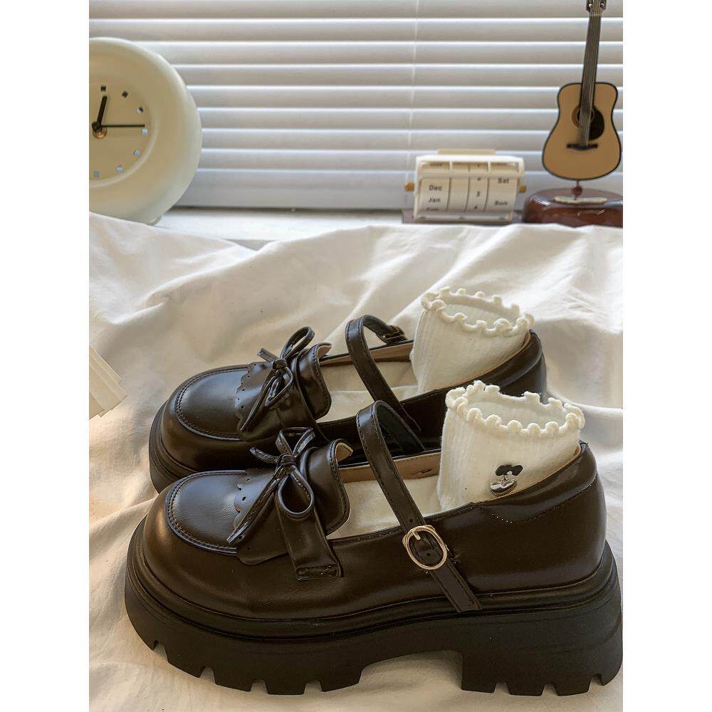 英国风格厚底Jk小皮鞋为女性增加身高2025夏季新玛丽简鞋