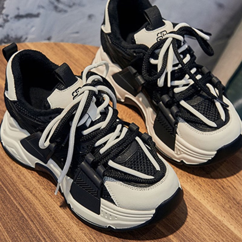 香港专柜真皮老爹鞋女厚底2024春季新款内增高休闲百搭网红运动鞋