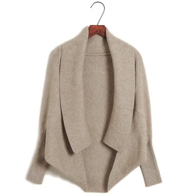 短款针织蝙蝠袖开衫秋冬2025新款宽松显瘦上衣毛衣外套女装厚