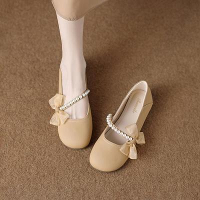 香港2025秋季新款真皮玛丽珍女鞋超软温柔晚晚豆豆鞋浅口平底单鞋