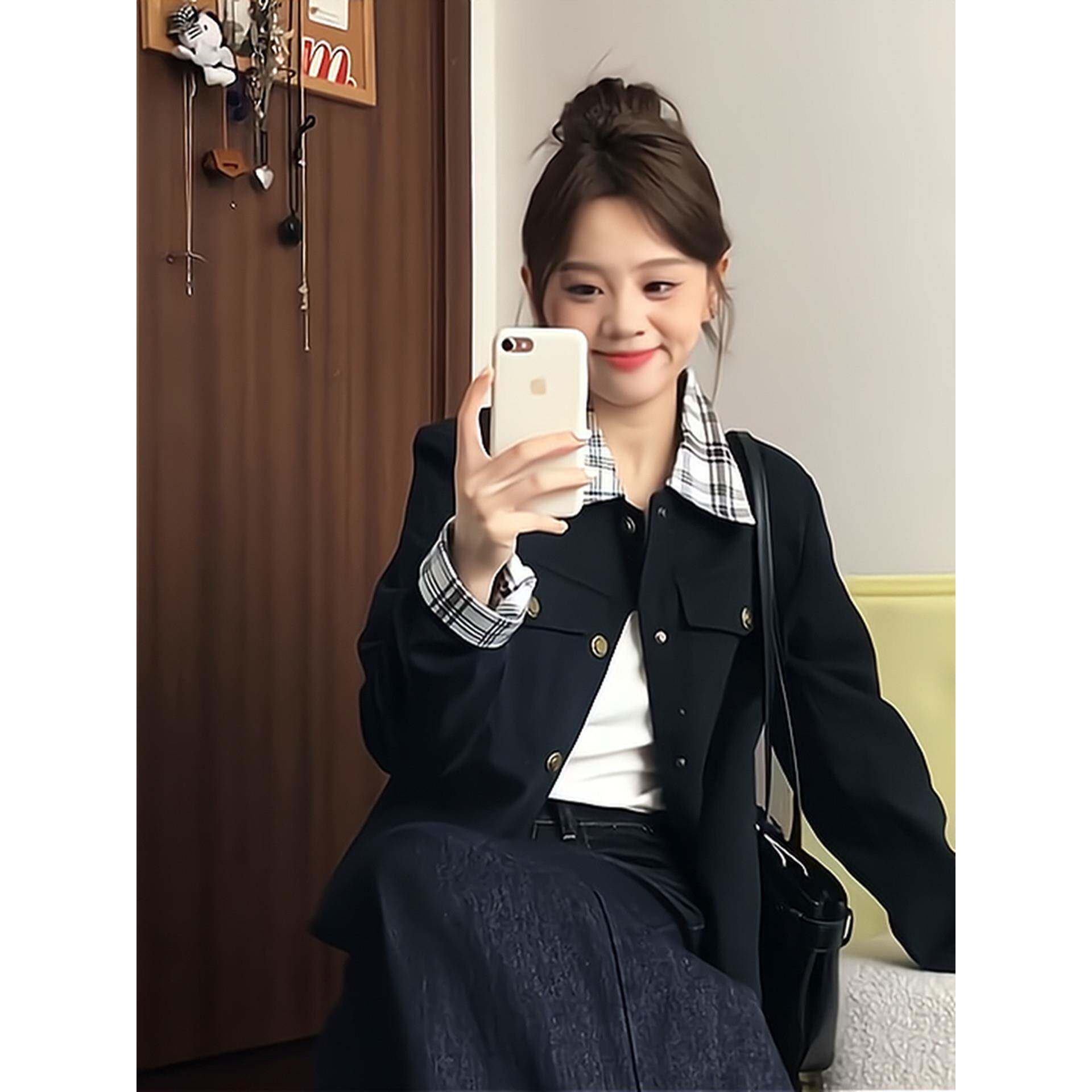 短款夹克外套女春秋季宽松显瘦洋气百搭长袖小个子休闲工装风衣潮