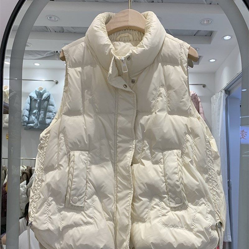 2025秋冬立领羽绒服马甲女背心外穿韩版宽松大码马夹女短款时尚潮