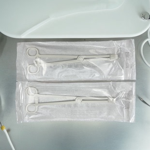 包邮一次性使用医用消毒钳子25cm独立包装消毒钳大号止血钳尖头钳