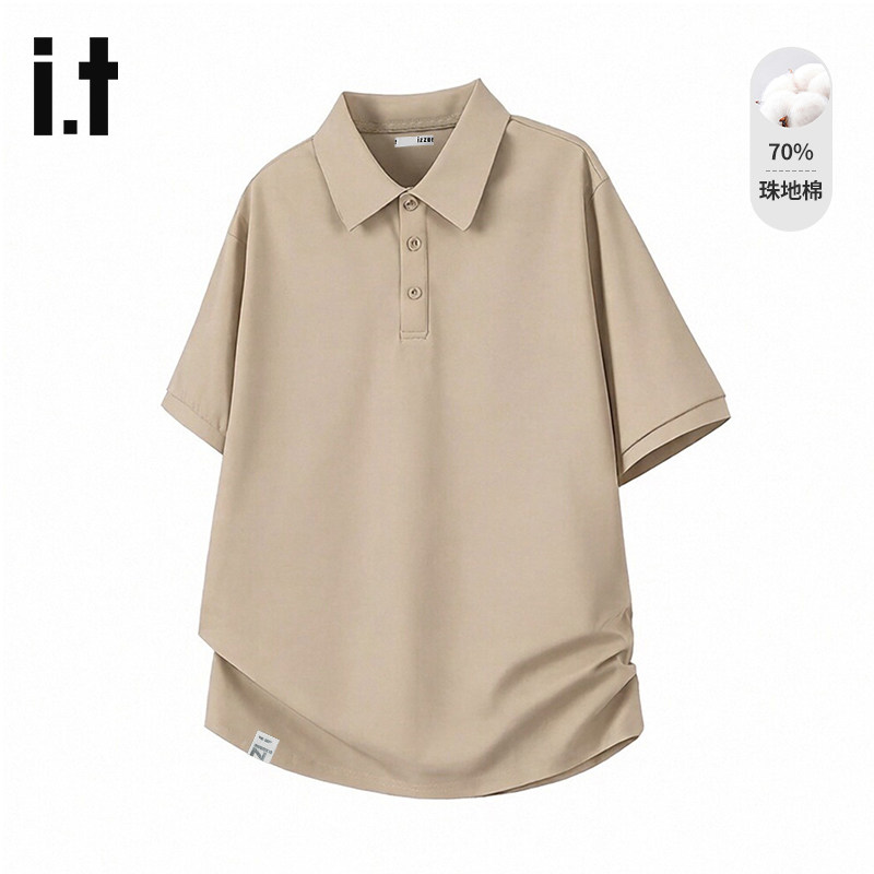 izzue官方短袖POLO衫男夏季抗皱
