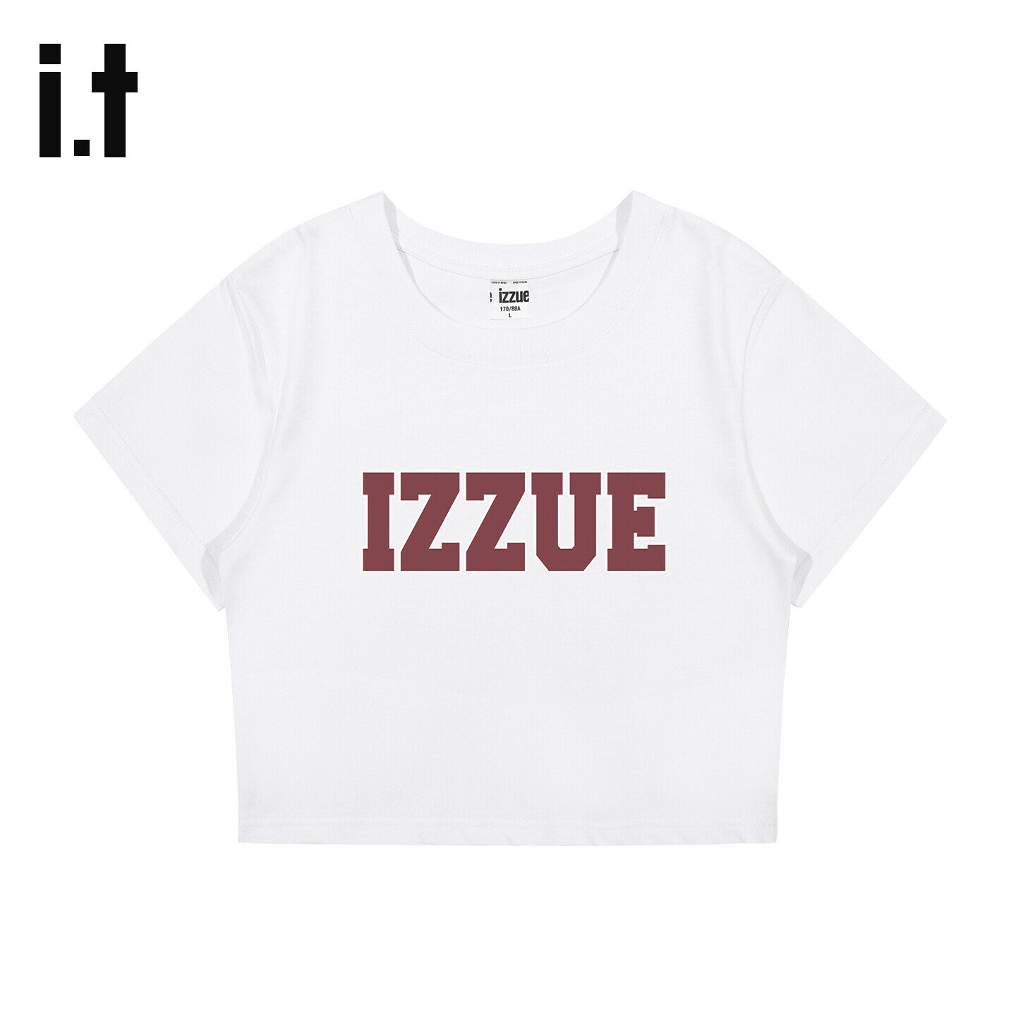 it:izzue官方套头正肩T恤女款夏季圆领白色纯棉休闲短袖上衣女6M