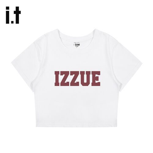 izzue夏季纯棉圆领短袖T恤女