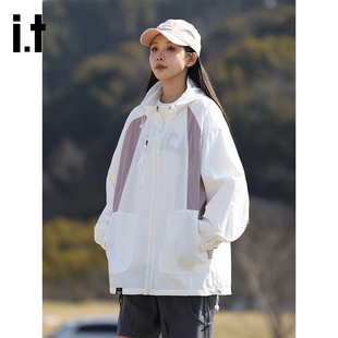 it  izzue官方连帽防晒衣女款夏季舒适亲肤透气轻薄休闲防晒服6M