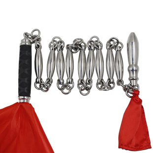 九节鞭不锈钢武术训练鞭健身鞭晨练鞭加重6斤长160cm送鞭彩鞭包