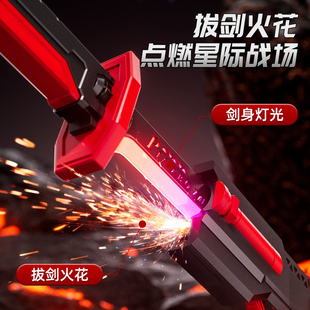 2025新款火旋剑双刃火花炫旋转伸缩激光剑发光儿童玩具刀宝剑男孩