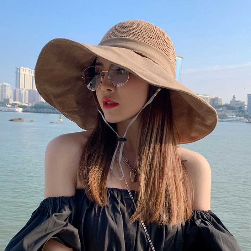 欢瑾时尚镂空透气蝴蝶结渔夫帽