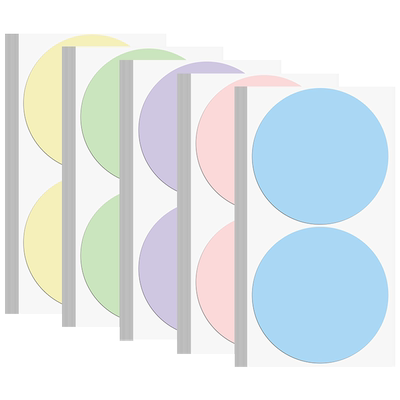 杰利大尺寸马卡龙圆形贴纸彩色圆点贴不干胶标签纸标贴纸自粘胶贴数字号码幼儿园手写大号名字姓名贴编号定制