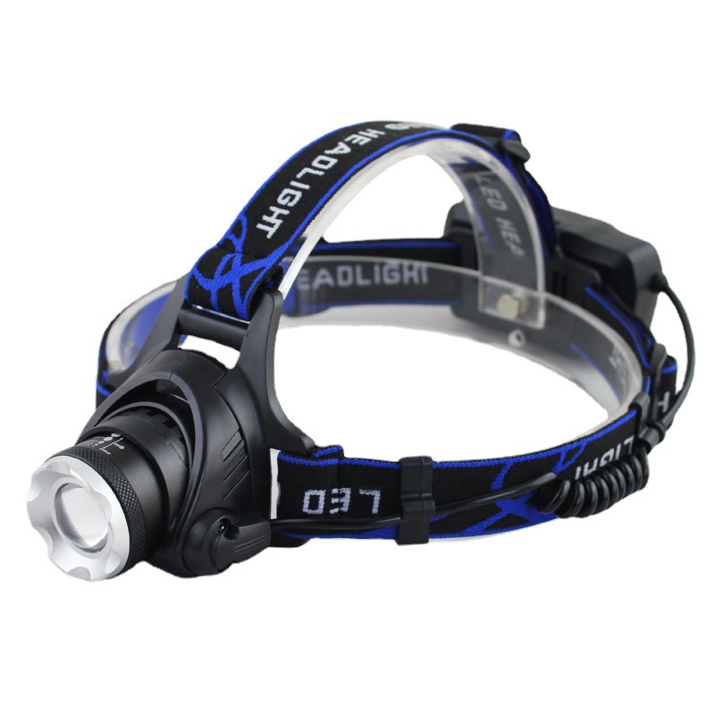USB户外夜钓T6强光头灯led头灯q5戴矿灯充电远射变焦L2頭燈
