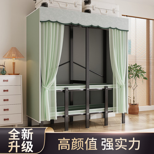 简易衣柜家用卧室衣柜新款2024爆款出租房用布衣柜免安装收纳衣柜