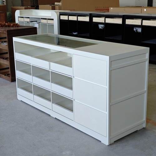 复古法式中岛桌展示台服装店铺收银柜台边柜陈列装饰收纳柜鞋柜斗