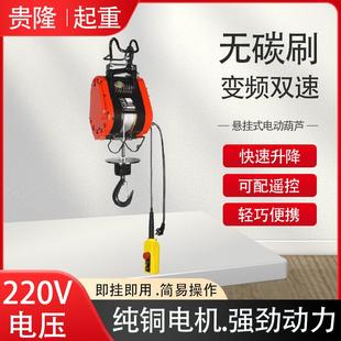 微型电动葫芦220V无刷双速小吊机小金刚家用商场广告中庭悬挂式