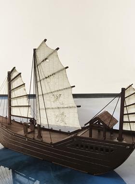 新款手工木质模型船装饰摆件一帆风顺（可定制）