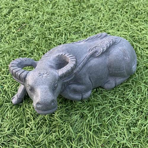 石牛石雕牛摆件石头石材雕刻石水牛石刻卧牛工艺品十二生肖青石牛