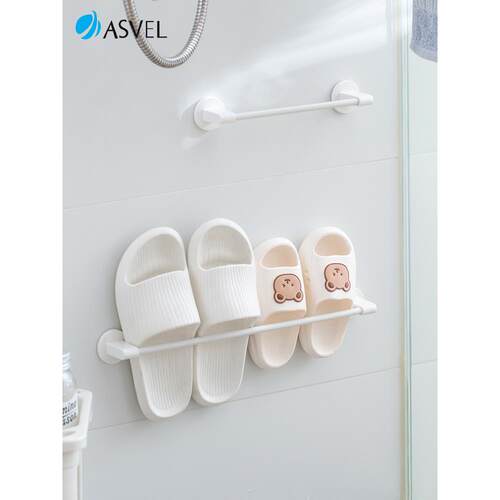 磁吸拖鞋架日本asvel入户门后防盗门上浴室收纳免打孔壁挂置物架