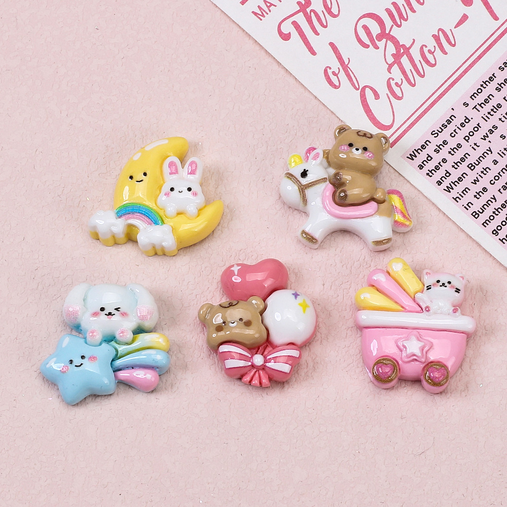卡通彩虹动物乐园创意手工diy奶油胶树脂小配件洞洞鞋扣饰品材料