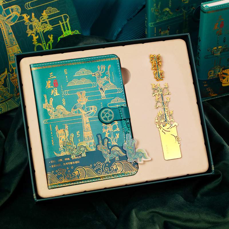四川景区三星堆本子书签套装博物馆纪念品古典文创文具礼盒