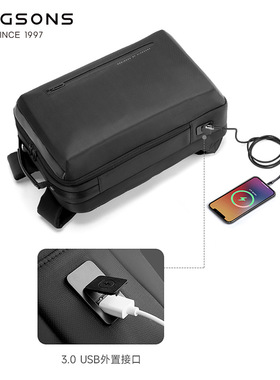 金圣斯箱包双肩背包USB充电脑背包商务通勤双肩包代发夏季新品