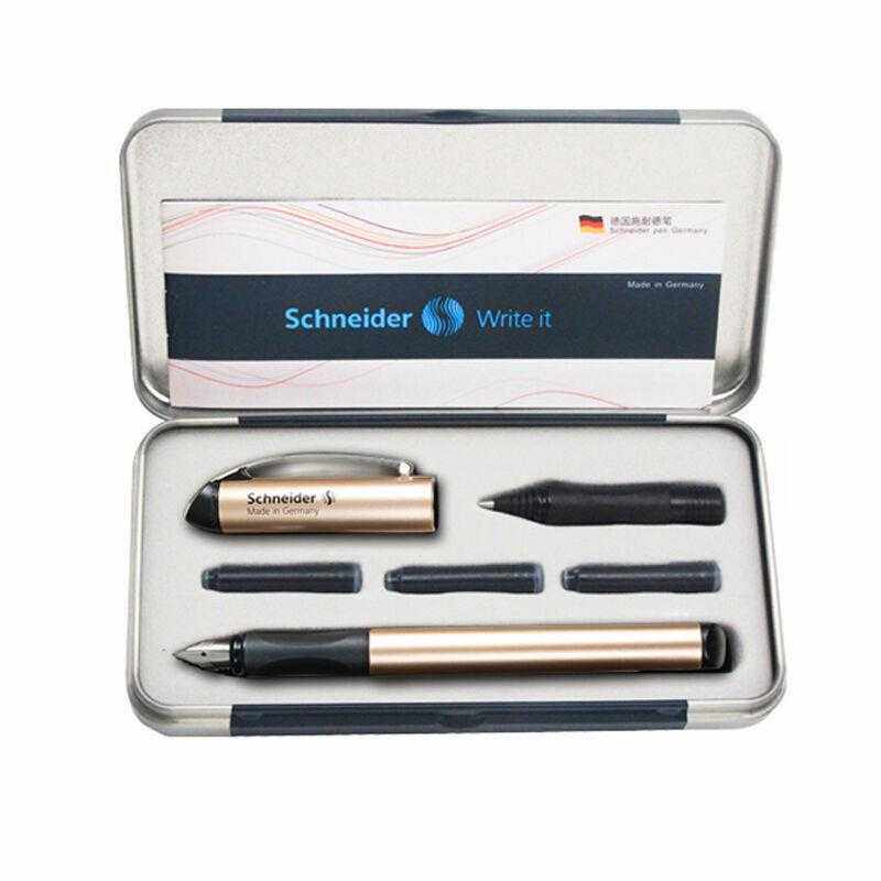 德国Schneider施耐德走珠笔头+3支黑墨胆+笔盒BK600礼盒钢笔