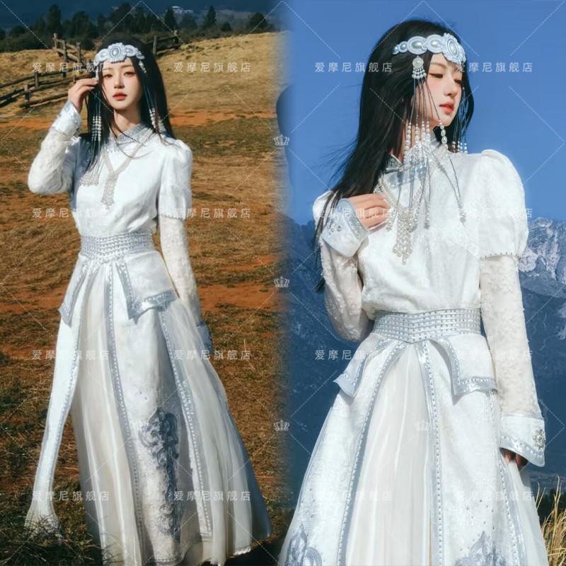 新款蒙古爆款服装舞蹈演出服摄影蒙古族旅拍写真少数民族服饰公主