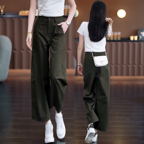 九分阔腿弯刀裤女夏季2026新款