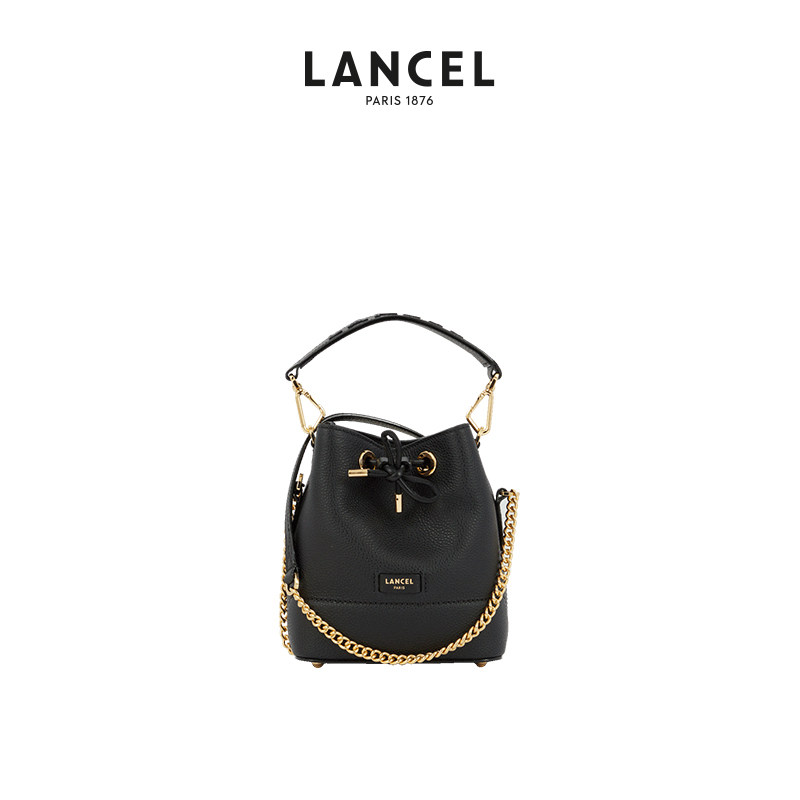 LANCEL/兰姿 Ninon经典款水桶包 迷你单肩斜挎包烧麦包荔枝皮牛皮