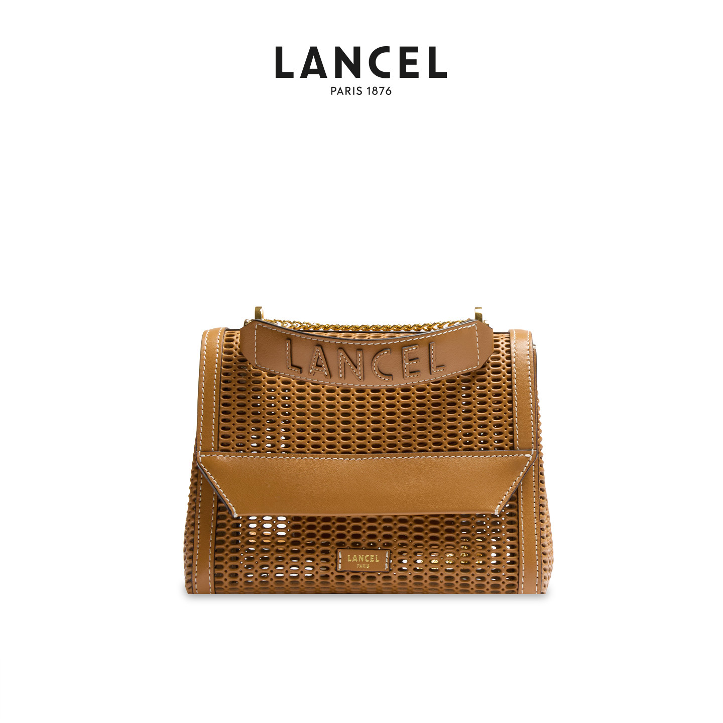 【新品】LANCEL/兰姿 Ninon系列经典链条包中号单肩斜挎包翻盖包